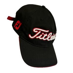 Titleist FootJoy FJ HAT ProV1 Black/Red Embroidered Golf Adjustable Cap Outdoor